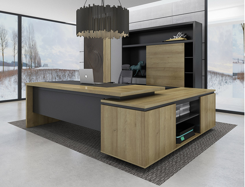 現代簡約性價比高板式老板辦公桌椅大班臺