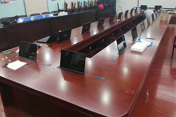 南京政府辦公家具廠家定制海洋監測無紙化辦公升降會議桌